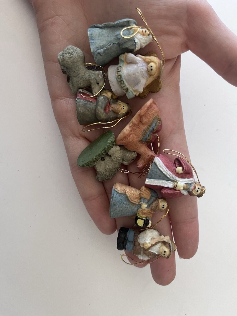 9 Vintage Resin Christmas Tree Ornament Figurines Variety
